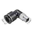 thumbnail image 2 of Push to Connect Tube Fitting,Male Elbow,12mm Tube OD x 1/4 NPT Thread Pneumatic Air Push Fit Lock Fitting 2pcs, 2 of 4