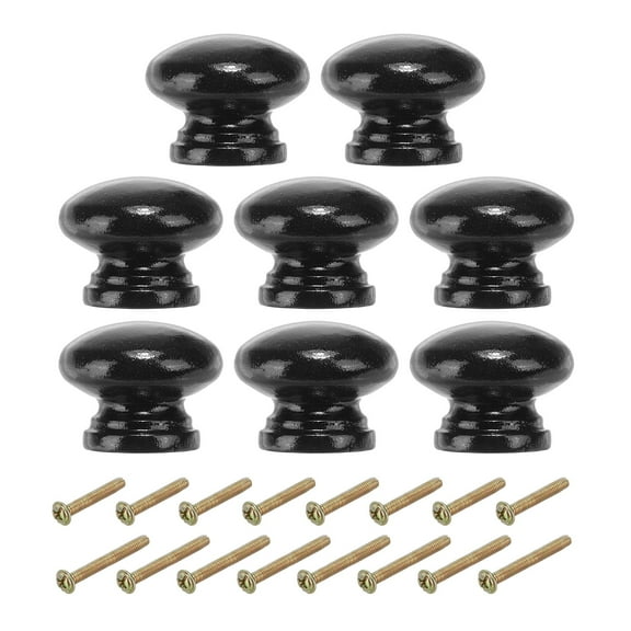 Uxcell Cabinet Knobs, Round Drawer Dresser Knobs Wood Handles Knobs Drawer Pulls with Screw Black 1-3/8 Inch