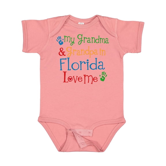 Inktastic Florida Grandma Grandpa Loves Me Boys or Girls Baby Bodysuit