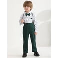 thumbnail image 2 of 4Pcs Formal Gentleman Outfit for Toddler Baby Boys, Including a Dress Shirt, Bowtie, Suspender And Pants, Size 1-5 Years, 2 of 8