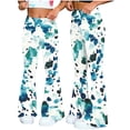 thumbnail image 5 of Cutuoiiu Womens Fashion Floral Print Flared Pants with Elastic Waist for Workout and Daily Wear Gift, 5 of 7