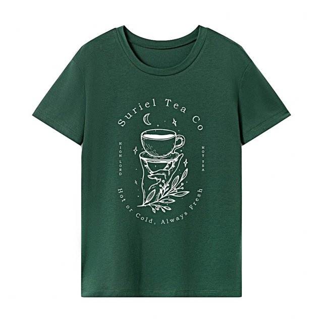 Camiseta para mujer Trajes de verano Camiseta básica para regalo del día de San Valentín de la calle Verde