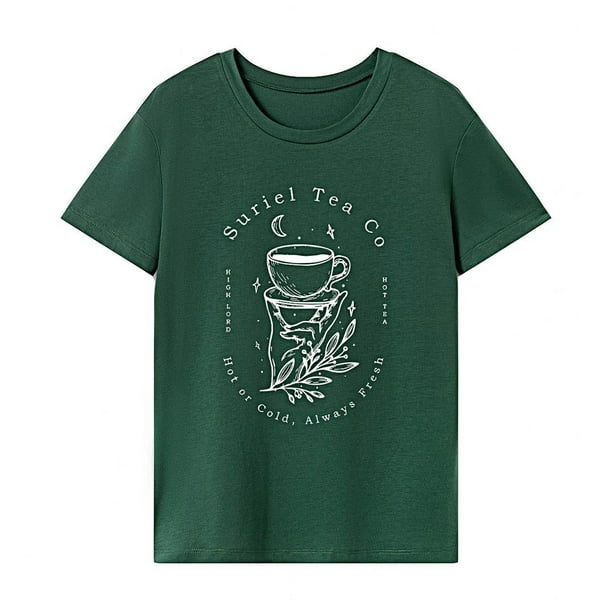 Camiseta para mujer Trajes de verano Camiseta básica para regalo del día de San Valentín de la calle Verde