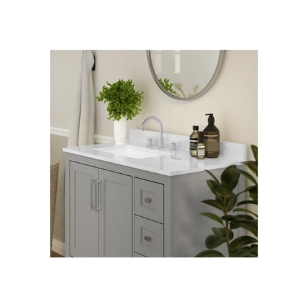 Flash Furniture Vega - Vanity cabinet - 3 drawers - 2 shelves - 2 doors - fiberboard - gray