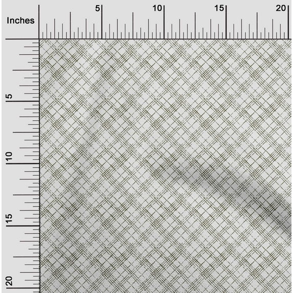 oneOone Cotton Poplin Dark Olive Green Fabric Geometric Check Diy Clothing Quilting Fabric Print Fabric By Yard 56 Inch Wide
