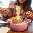 thumbnail image 5 of Kieccall Ramen Bowl Set Bamboo Fiber Microwave Safe Bowls for Home Kitchen Dining with 6-Piece 40.58 fl oz Set, 5 of 7