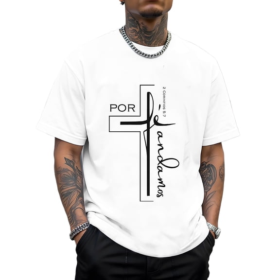 Men's T-Shirt - Casual Comfort, Breathable Short Sleeve Tee, Suitable for Summer Outdoor, Sports, and Casual Wear, Letter, Pattern