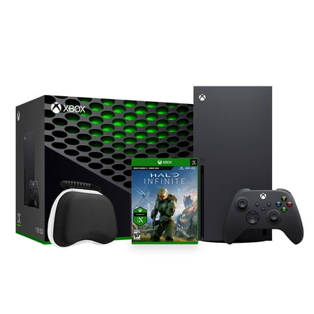 Xbox Series X Console Bundle - Flagship Xbox 1TB SSD Black Gaming Console and Wireless Controller with Halo Infinite and Xbox Controller Protective Hard Shell Case