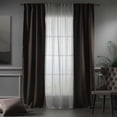 thumbnail image 5 of 3S Brother's 4 Panels Mix and Match Curtains 2 solid Decorative Linen Look curtains and 2 Sheer Linen look Curtains Hanging Back Tap & Rod Pocket Office, Luxury Home Deco Each 28"x84" Mink-Ecru, 5 of 6