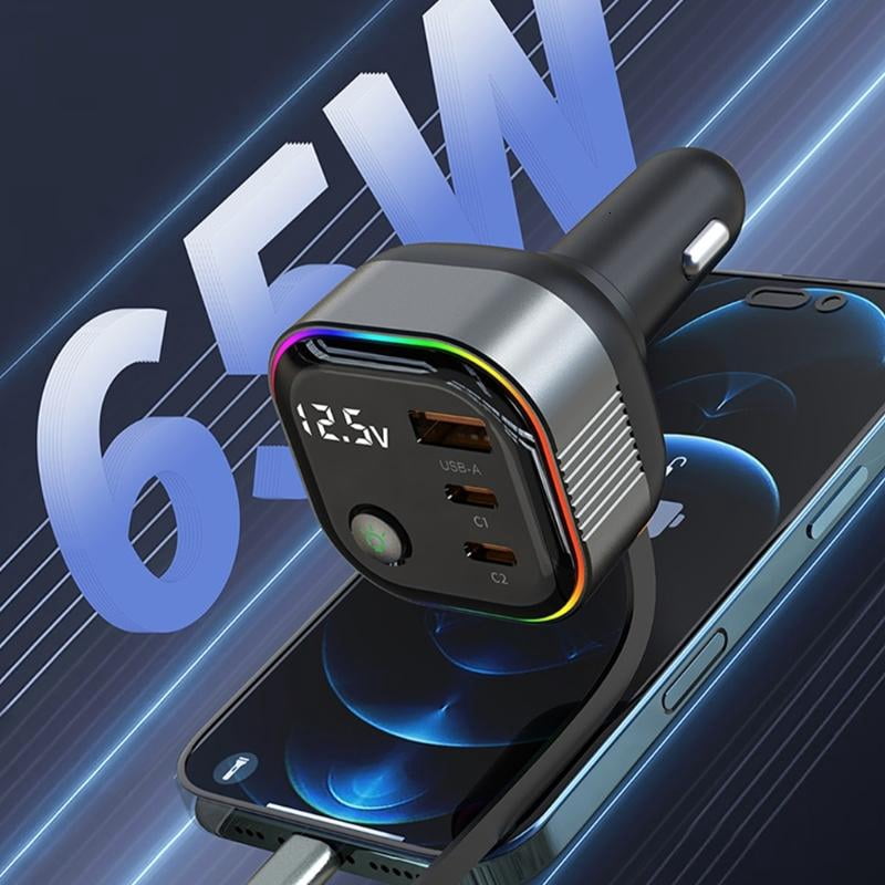 CEORPER Fast Charging Adapter USB C Car Charger Including Retractable Cable Safety
