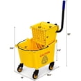 thumbnail image 5 of Mop Bucket, Commercial Bucket for Mopping on Wheels with Potable Handle, Mop Bucket with Wringer for Home, Household, Office, Bathroom, Yellow (25 Quarts), 5 of 9