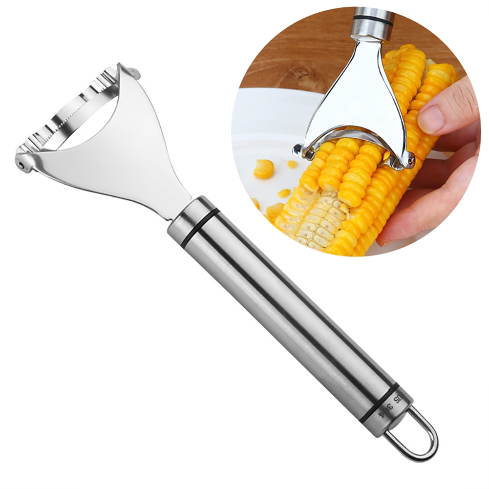 Hesroicy Stainless Steel Corn Slicer Peeler Thresher Cob Cutter Strip