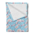thumbnail image 2 of Magnolia Soft Flannel Fleece Throw Blanket, Spring Season Flourishing Branches Tranquil Idyllic Delicate Nature, Cozy Plush for Indoor and Outdoor Use, 60" x 80", Blue Pink and Magenta, by Ambesonne, 2 of 5