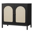 thumbnail image 6 of Rattan Sideboard Buffet Cabinet, Entryway Table, 2-Door Boho Sideboard with Arch Carving, 6 of 7