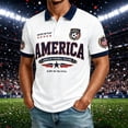 thumbnail image 5 of Zimjoy Men's USA Soccer Jersey Polo Shirts 2026 Country Team Short Sleeve Henley Fan International Football Polo Shirt Retro Streetwear Top Red L, 5 of 6