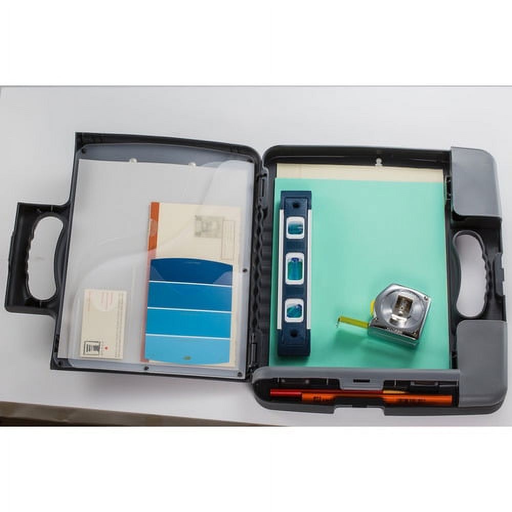 OIC Calculator Storage Portable Clipboard Low-profile - Heavy Duty - Plastic - Charcoal Black - 1 Each