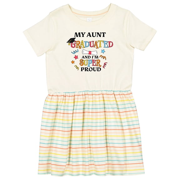 Inktastic My Aunt Graduated and I'm Super Proud Girls Toddler Dress