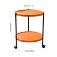 thumbnail image 3 of 2 Tier Side Table Folding Round End Table Small Nightstand With Two Removable Tray For Bedroom Living Room Bedside Small Spaces Tall Nightstand End Table, 3 of 6