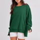 thumbnail image 3 of Sudadera Casual Mujer Ajuste Suelto Cuello Redondo Traje Urbano Básico Ygjytge Verde oscuro T L para Mujer, 3 of 6