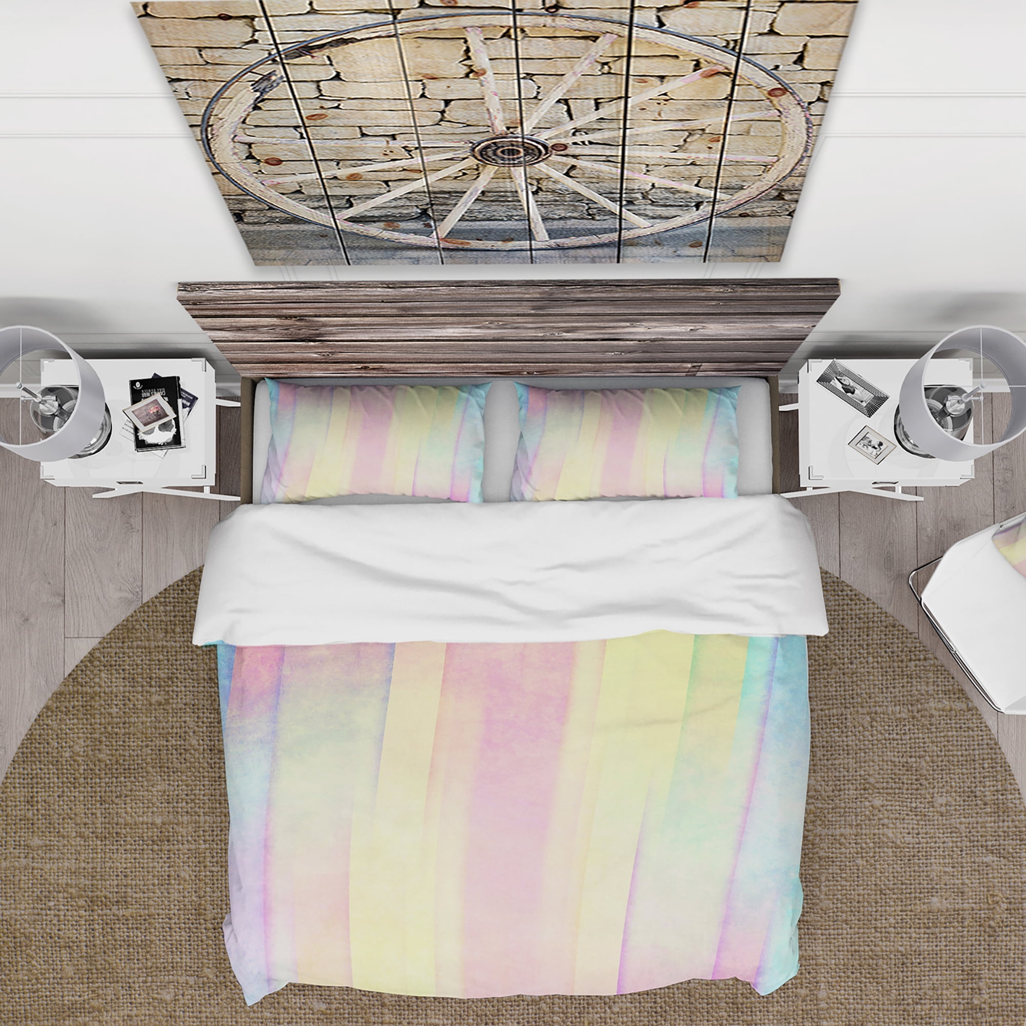 Designart 'Textured Abstract Grunge Background' Country Duvet Cover Set
