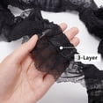 thumbnail image 5 of 10Yards 3-Layer Pleated Chiffon Flower Lace Trim Black Organza Lace Edge Trim Polyester Ribbon for Jewelry Making, 5 of 9