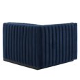 thumbnail image 4 of Modular Sofa Chair, Blue Navy, Velvet, French Living Lounge Cafe Lobby Hospitality Restaurant, Modern Contemporary Boutique HB33728, 4 of 6