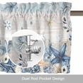 thumbnail image 6 of Ocean Turtles Valance Curtain Blue Yellow Sea Star Shell Coral Yellow Blue Stripes Window Valances Rod Pocket Short Curtains Window Treatments for Kitchen Bedroom Bathroom Laundry 42" x 12", 6 of 9