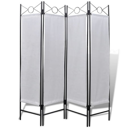 WALFRONT 4-Panel Room Divider Privacy Folding Screen White 5' 3" x 5' 11"
