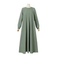 thumbnail image 3 of ZANZEA Women Full Sleeved Loose Casual Maxi Dress Kaftan Muslim Dresses, 3 of 11