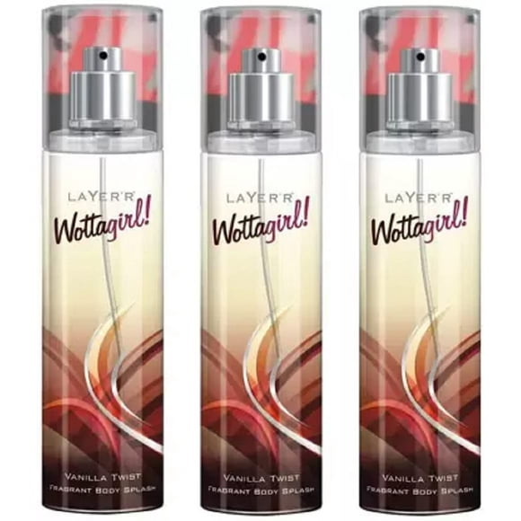 Layer'r Wottagirl Vanilla Twist Fragrant Body Splash Combo For Women - 3x 135ml | Feminine Fragrance - Long Lasting Liquid Fragrance | Ideal For Daily Use | 3x 4.5 Fl.oz.
