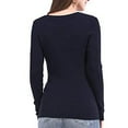 thumbnail image 4 of Moda Mujer Camiseta de manga larga Otoño Sólido Blusa suelta Tops Botón Sudadera Fridja  hkj780, 4 of 9
