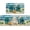 Blue Beach, variant on Hello Sunshine Spring Summer Kitchen Rugs Set of 2, Boho Watercolor Sun Seagulls Kitchen Mats Decor, Bohemian Seasonal Floor Door Mat Home Decorations -17x29 and 17x47 Inch