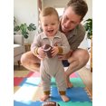 thumbnail image 4 of RUINIXCW Baby Boy Romper Long Sleeve Zip Front Football Embroidery Stripes Print Jumpsuit Newborn Footless Pajamas, 4 of 8