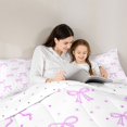 thumbnail image 4 of Erosebridal Teens Cute Purple Bow Twin Comforter Sets 3-Piece,Girls Kids Cartoon Stars Print Bow Knot Bedding Set,Ultra Soft Home Decor, 4 of 6