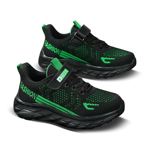 Little Kids Breathable Mesh On Sneakers Lightweight Boys Sports Shoes Indoor Outdoor Training Tennis Running Active Play Clothing Black Size 5-5.5