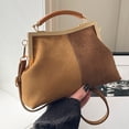 thumbnail image 6 of Faux Suede Evening Bag for Women, Retro Patchwork Crossbody Purse, Soft Top Handle Handbag for Wedding Party Date Night and Elegant Special Evening Occasions, 6 of 13