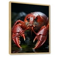 thumbnail image 2 of Designart "Lively Lobster in Coral Black" Animals Floater Framed Canvas Art Print, 2 of 7