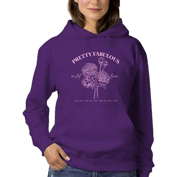 Pretty Fabulous Live Love Laugh Hoodie Women -Image by Shutterstock, Female XX-Large
