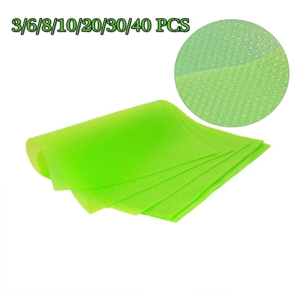 Refrigerator Liners, Washable Fridge Liner Mats Covers Pads for Glass Shelf Cupboard Cabinet Drawer Home Kitchen Accessories Organization (Green)