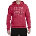 thumbnail image 2 of Wild Bobby, I'm Only Talking to Jesus Today Inspirational/Christian Unisex Graphic Hoodie Sweatshirt, Vintage Heather Red, Medium, 2 of 6