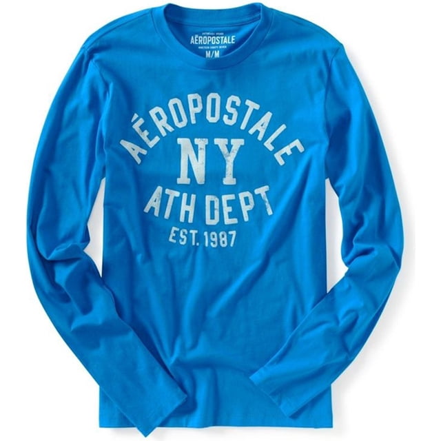 Aeropostale Athletic Dept playera gráfica para hombre, azul, XS