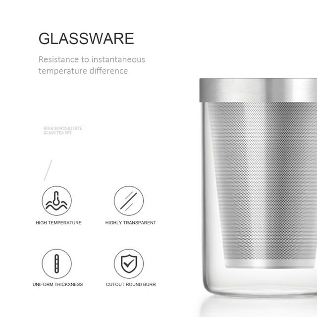 450ml Infuser Glass Tea Cup Borosilicate Glass Tea Cup with Filter and Lid
