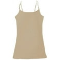 thumbnail image 3 of Women's & Juniors Camisole Built in BRA Adjustable Spaghetti Strap Long Tank Top - 2 Pack, 3 of 4