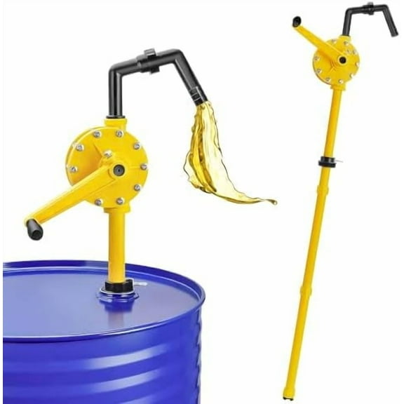 15-55 Gallon Drum Pump, 10 GPM Flow, Corrosion-resistant Chemical Liquid Pump, Hand-operated rotary barrel pump designed for rapid transfer of water, fuel, corrosive liquids and more$$Plumbing & HVAC