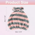 thumbnail image 2 of Unique Bargains 2pcs Hair Drying Towel Hair Towel Wrap for Women Striped Bow Drying Cap for Short Hair Pink Gray White, 2 of 7
