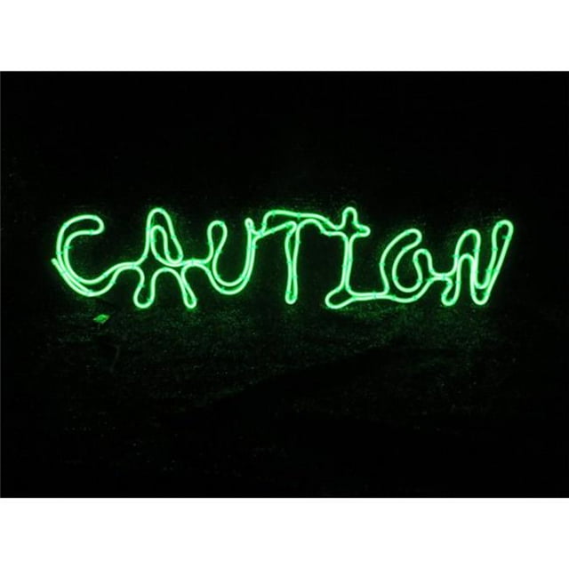Sylvania 9437021 2 ft. Battery Operated Caution Window Decor Lighted Halloween Decoration Green