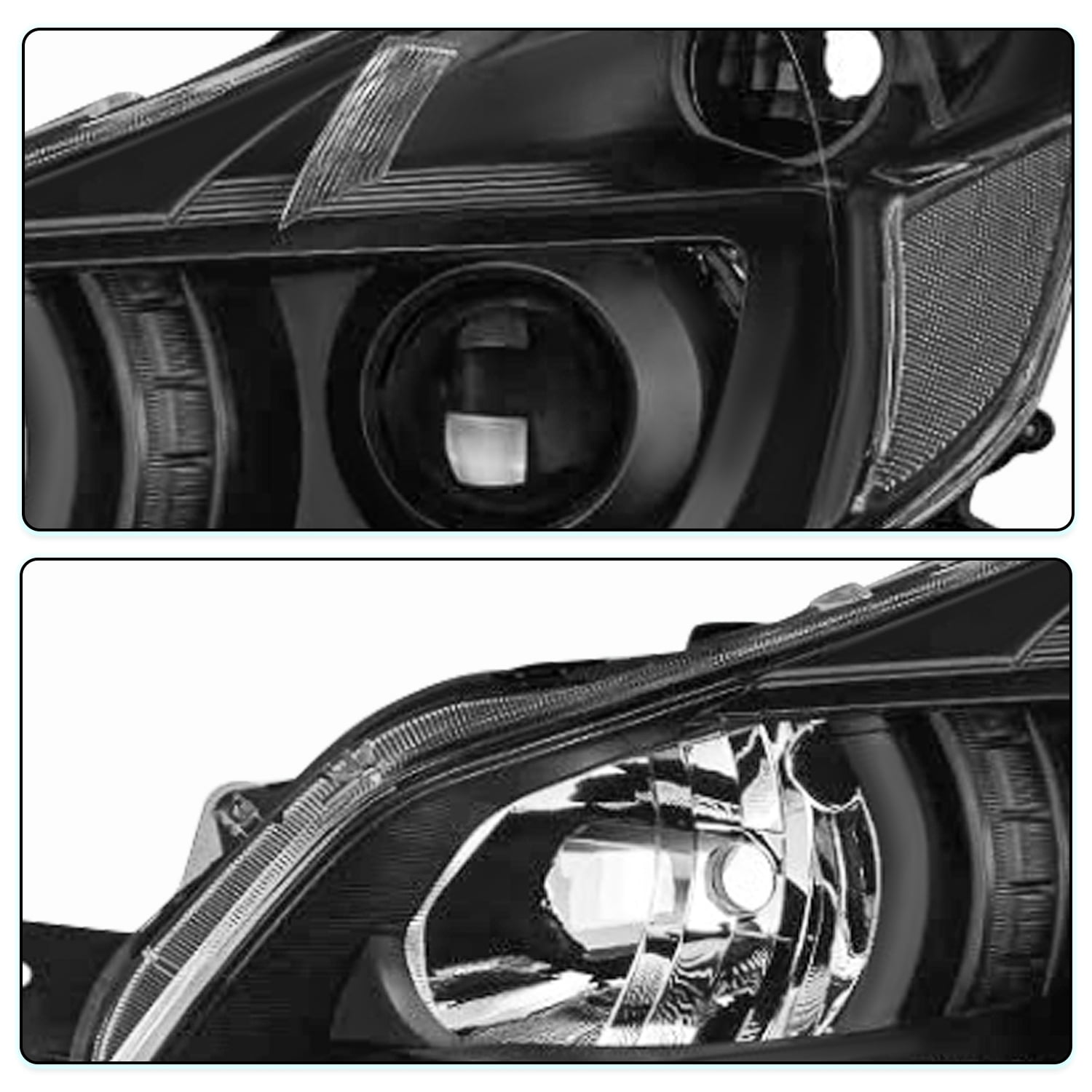 For 2010-2014 Subaru Outback Legacy Projector Black Headlights Lamp Assembly L+R