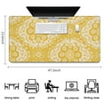 thumbnail image 5 of Long Mouse Pads for Desk,Yellow Ethnic Floral Pattern Desk Mats on Top Of Desks, Desk Mouse Pad Extra Large with 3mm Non-Slip Base and Stitched Edge for Gaming,Office,Work,Home 47.3"x23.6", 5 of 6
