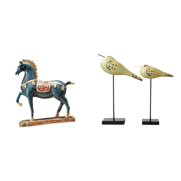 Figura de caballo,Figura de caballo Escultura animal coleccionable,Estatuas de pájaros,Estatuas de pájaros de madera,decoración del hogar,decoraciones de pájaros,Figuras de animales de