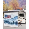 thumbnail image 5 of 4th of July RV Awning Sun Shade Screen 9'X7' American Flag Mesh Sunscreen Mountain Forest Awning Shade Screen with Zipper UV Blocker Completed Kits Outdoor Canopy for RV Motorhome Camper Travel, 5 of 7